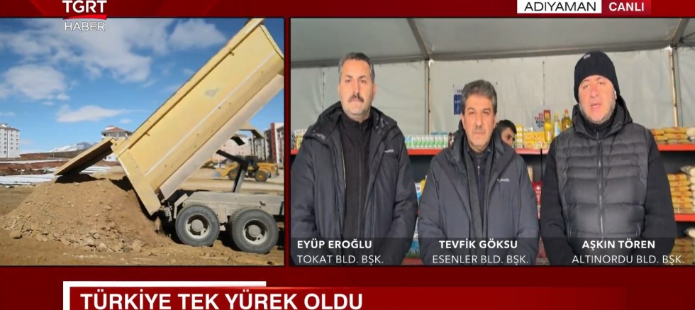 BAŞKAN AŞKIN TÖREN DEPREM BÖLGESİNDEKİ ÇALIŞMALARI CANLI YAYINDA DEĞERLENDİRDİ